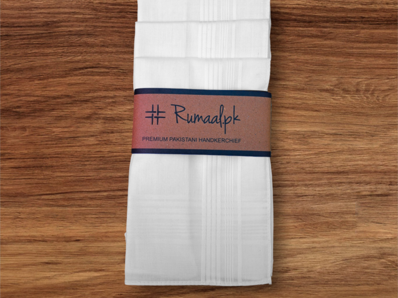 Pure cotton white handkerchief pack of 12