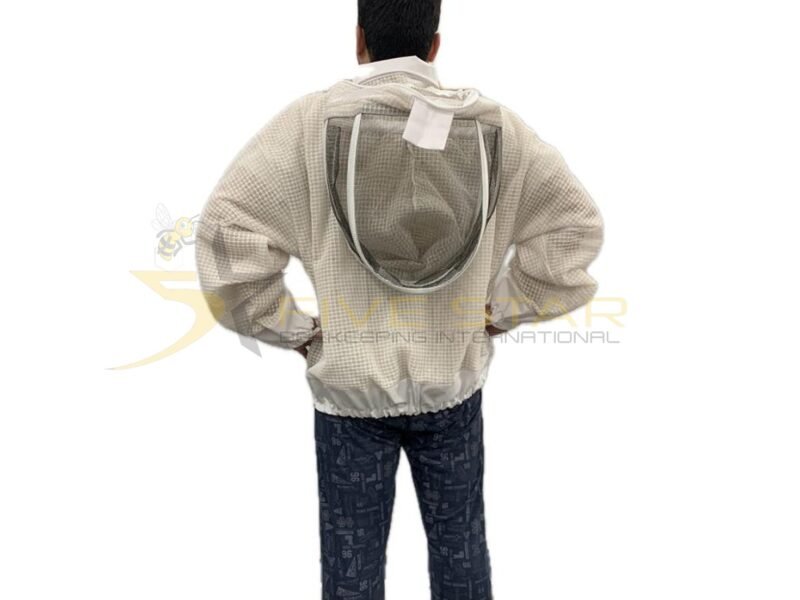 Beekeeping Three Layer Ventilated White Jacket with Fencing Veil