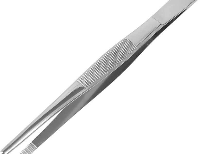 Surgical Tweezers and Dressing Forceps, 5.5 inches long, Serrated, Stainless Steel