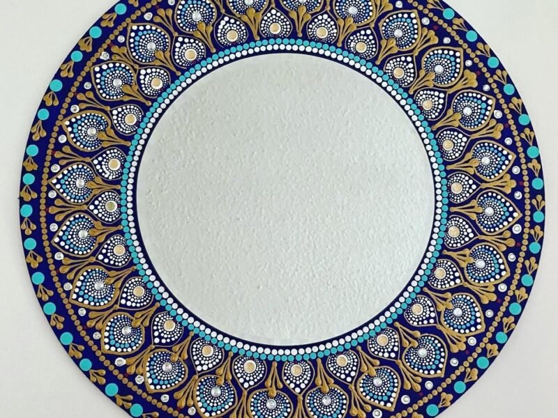 Handpainted mirror wall hanging