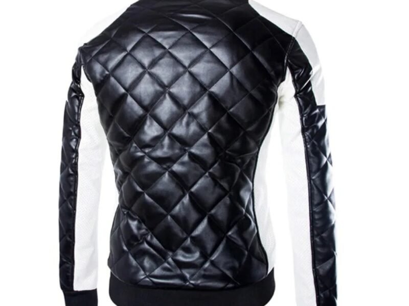 Men's Leather Jacket PU Environmentally Friendly Standing Collar Leather Jacket Motorcycle Jacket